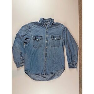 Gap Denim Vintage 90s Light Wash Cotton Button Down Shirt Large RN 54023
